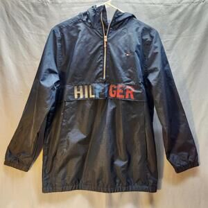 Tommy Hilfiger Half Zip Spellout Windbreaker‎ Blue Mens Size Large